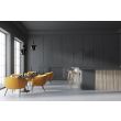 Black,Loft,Cafe,Interior,With,A,Concrete,Floor,,Round,Black